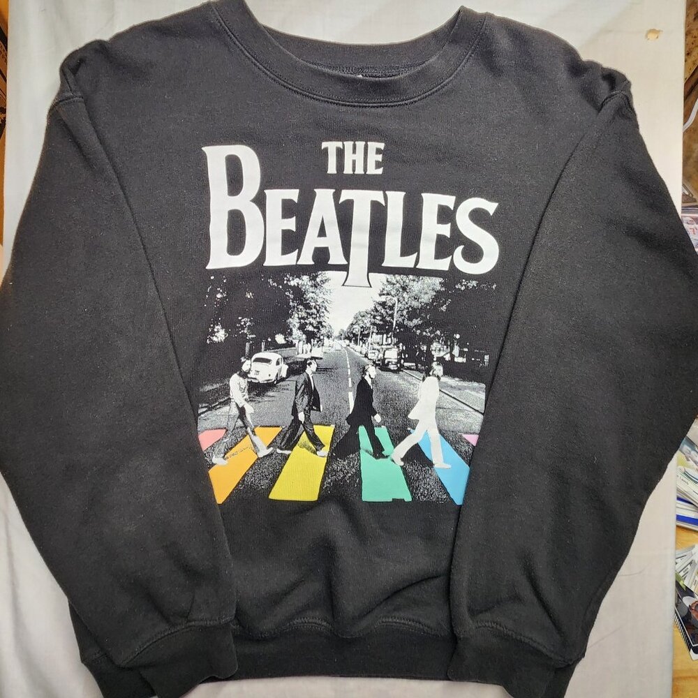 The Beatles Abbey Road Black Crewneck Sweatshirt Juniors/ Kids Size Medium 7-9